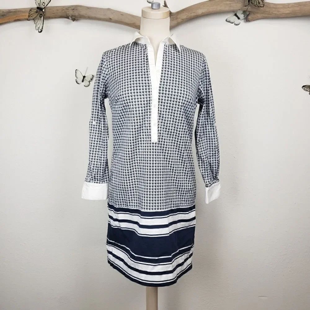 Ann Taylor blue and white shirt dress